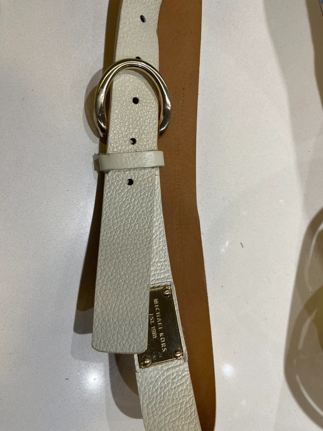 Michael Kors Off-White Leather Belt - Small image indicator(2)