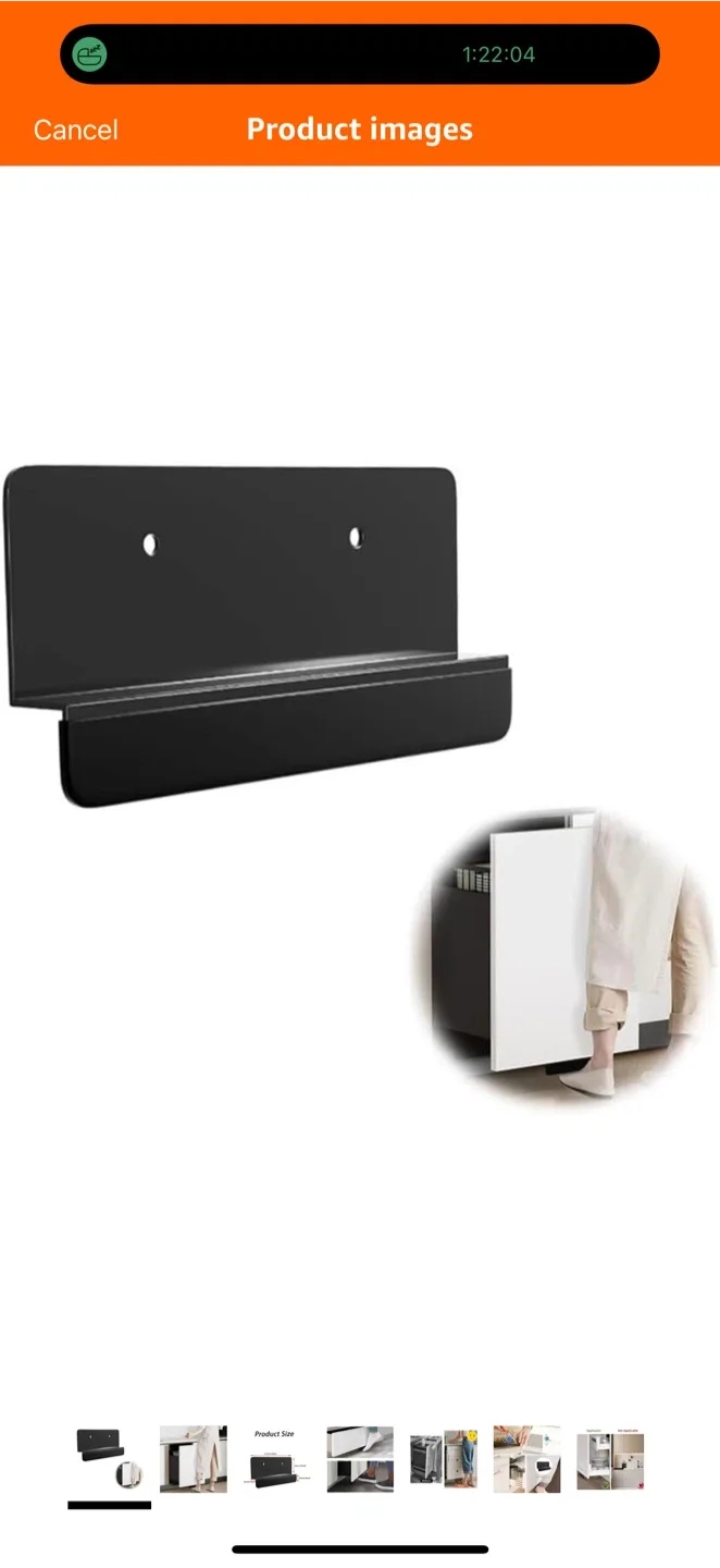 Under Cabinet Drawer Slide/Foot Pull - Black