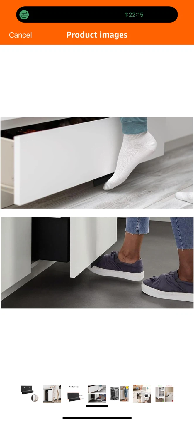 Under Cabinet Drawer Slide/Foot Pull - Black - photo 4