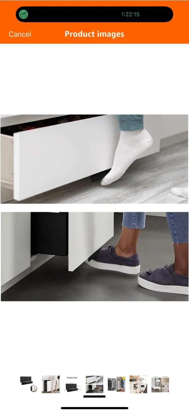 Under Cabinet Drawer Slide/Foot Pull - Black image indicator(4)