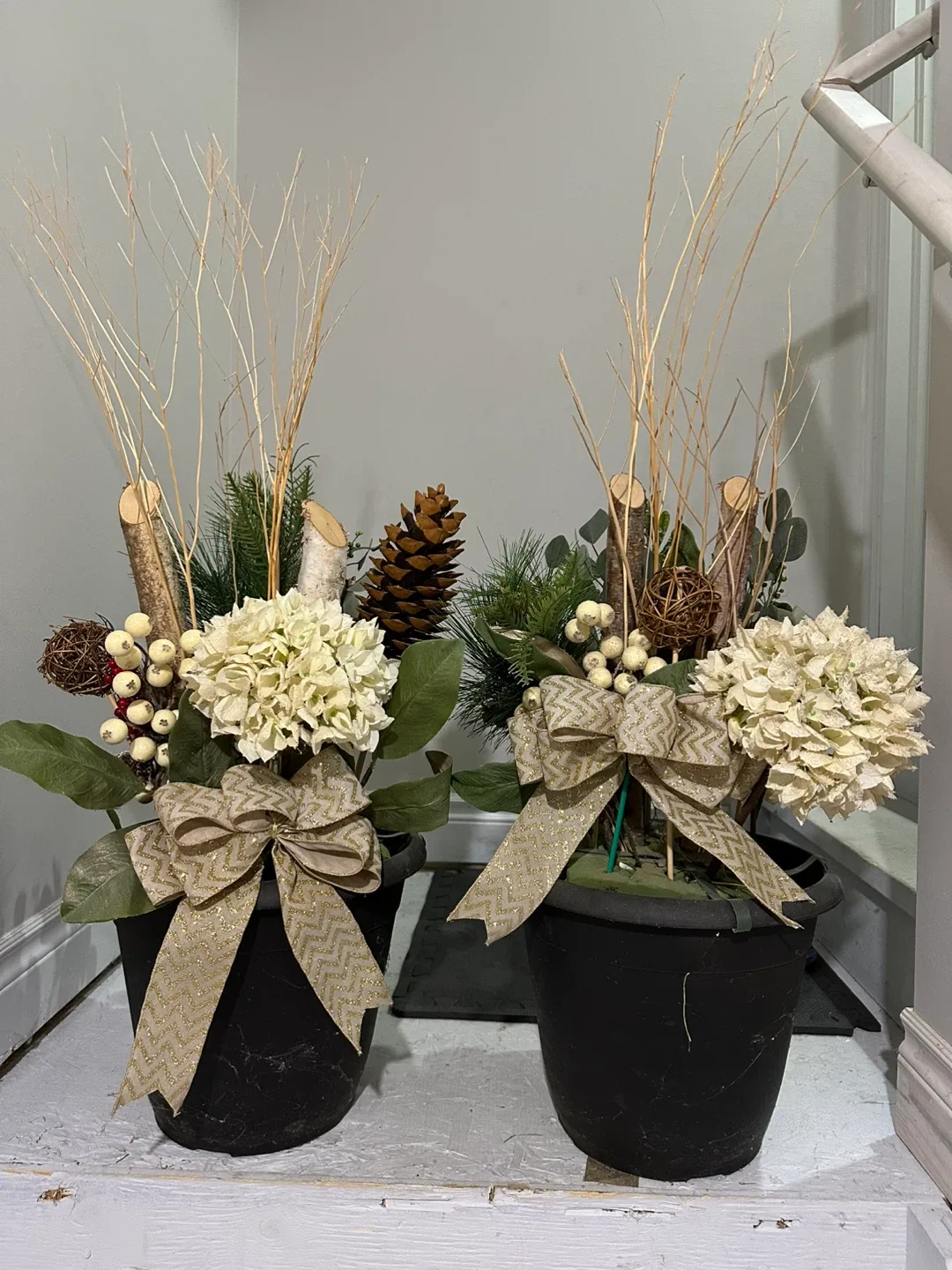 Floral Arrangement in Black Pot