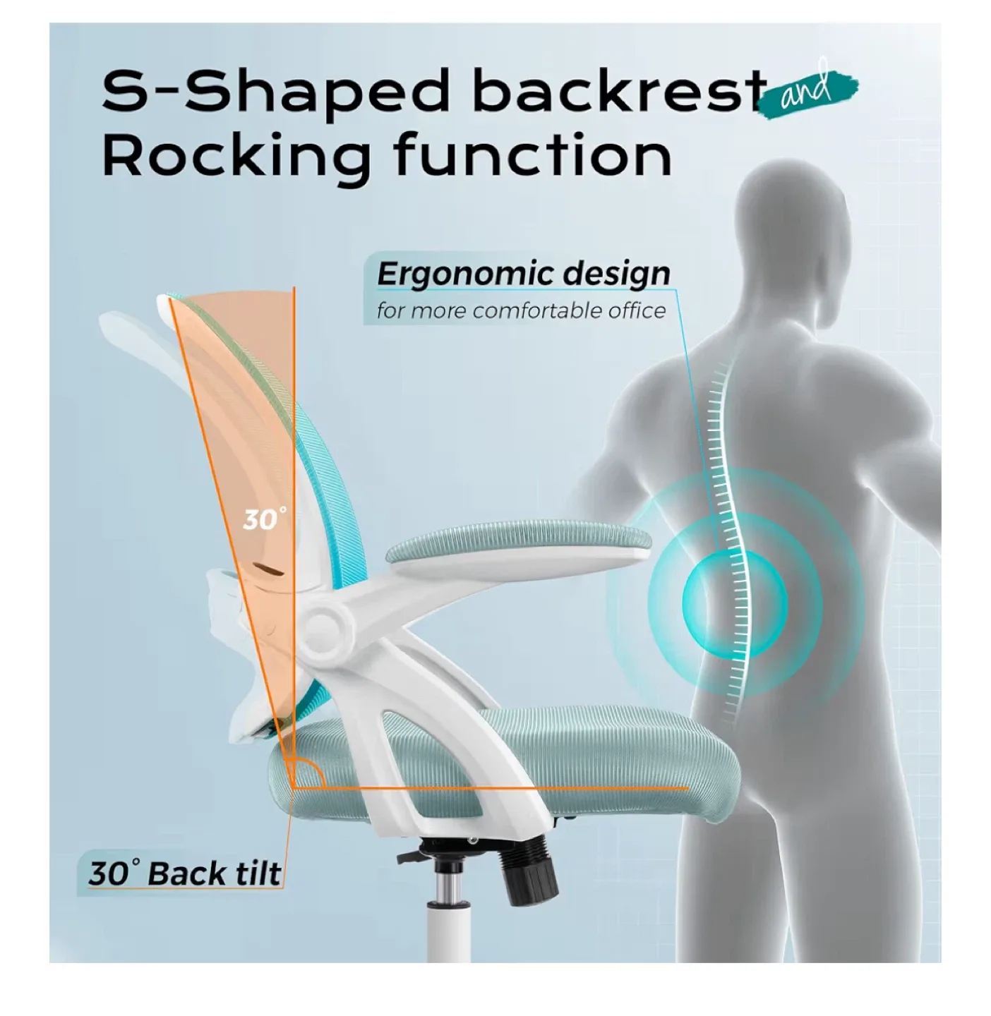 Mint Green Office Chair image indicator(5)