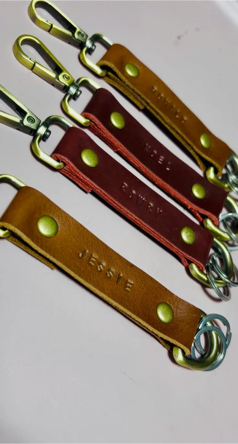 Personalized  Hand made Leather Keychains image indicator(6)
