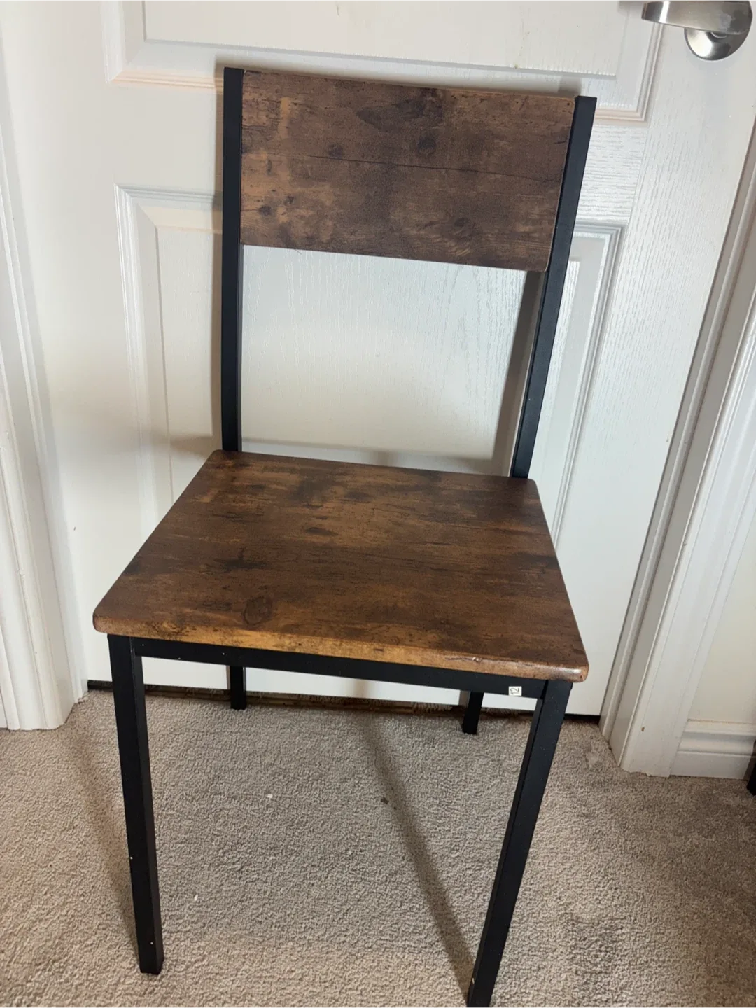 Rustic Brown & Black Metal Dining Chair- 1 image indicator(4)