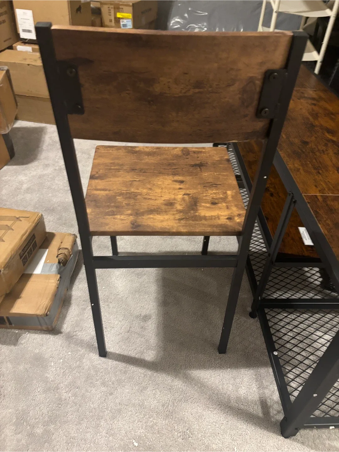 Rustic Brown & Black Metal Dining Chair- 1 image indicator(6)
