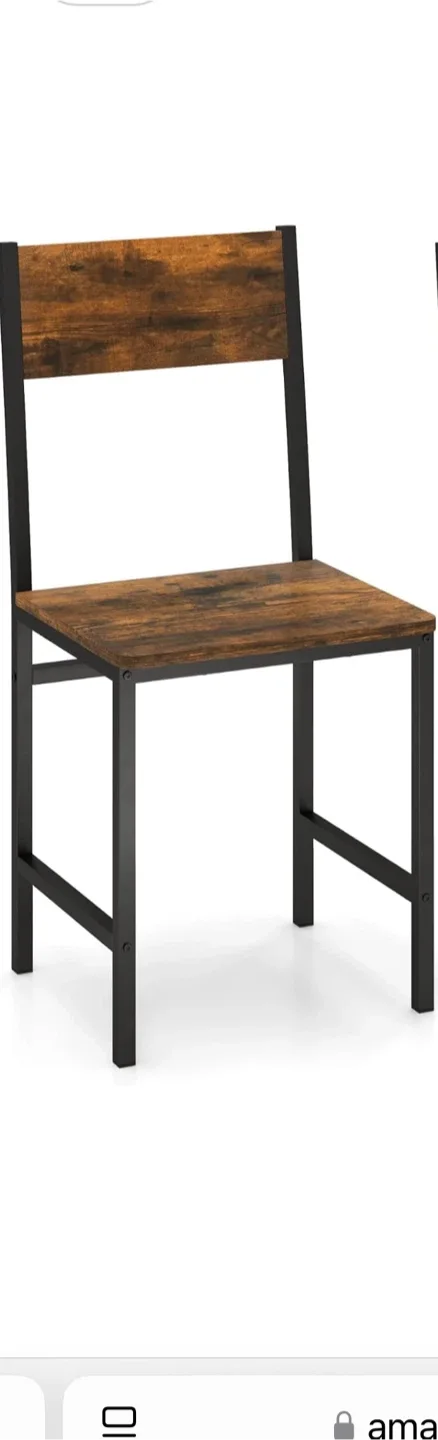 Rustic Brown & Black Metal Dining Chair- 1 image indicator(10)