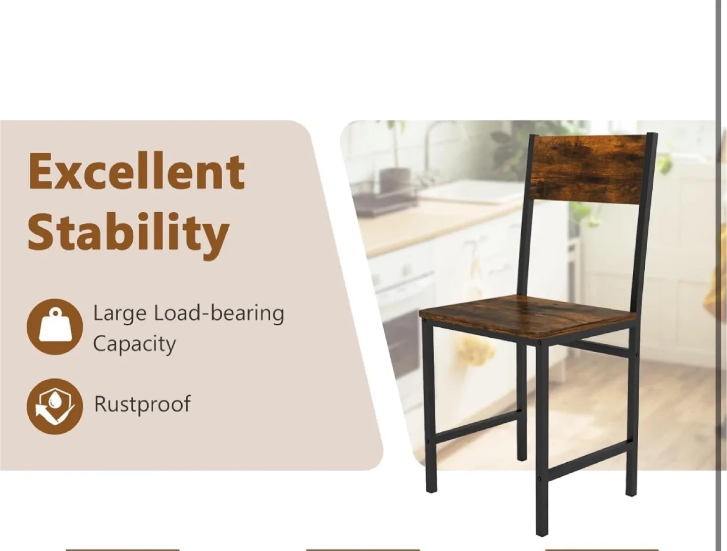 Rustic Brown & Black Metal Dining Chair- 1 image indicator(9)