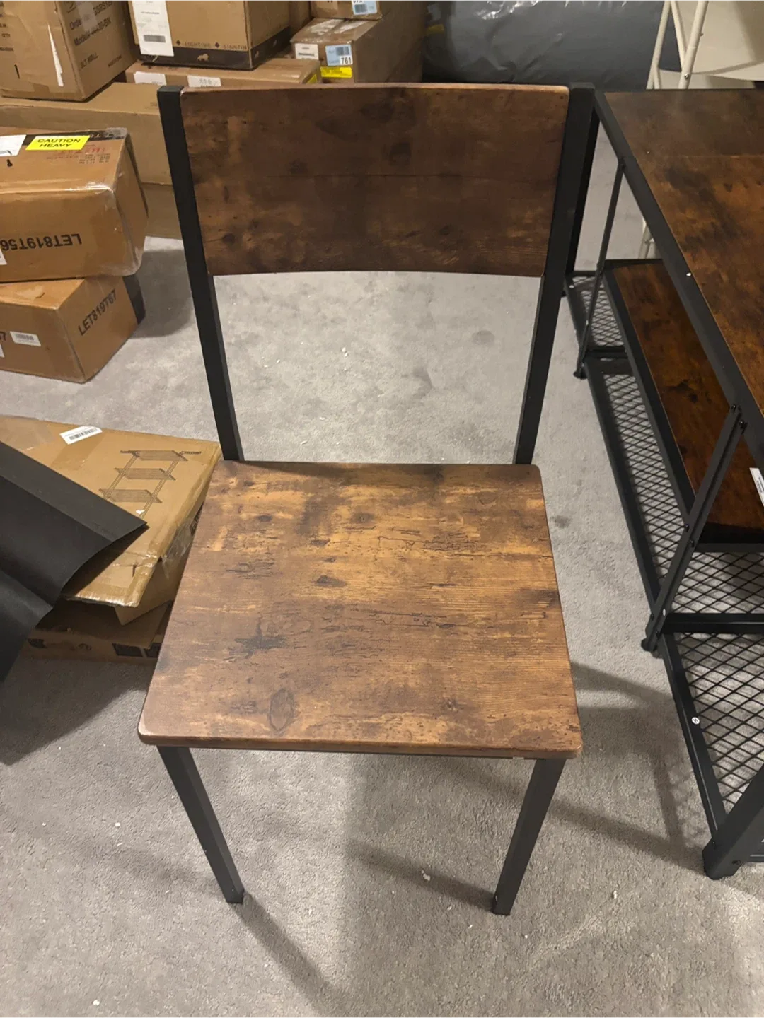 Rustic Brown & Black Metal Dining Chair- 1 image indicator(7)