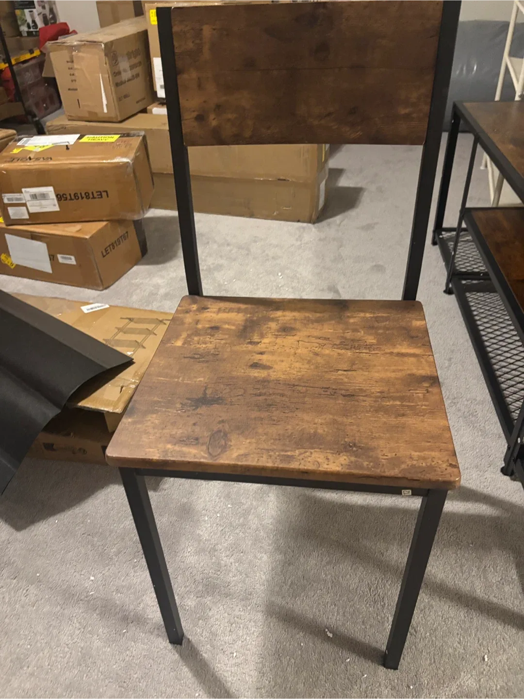 Rustic Brown & Black Metal Dining Chair- 1 image indicator(8)