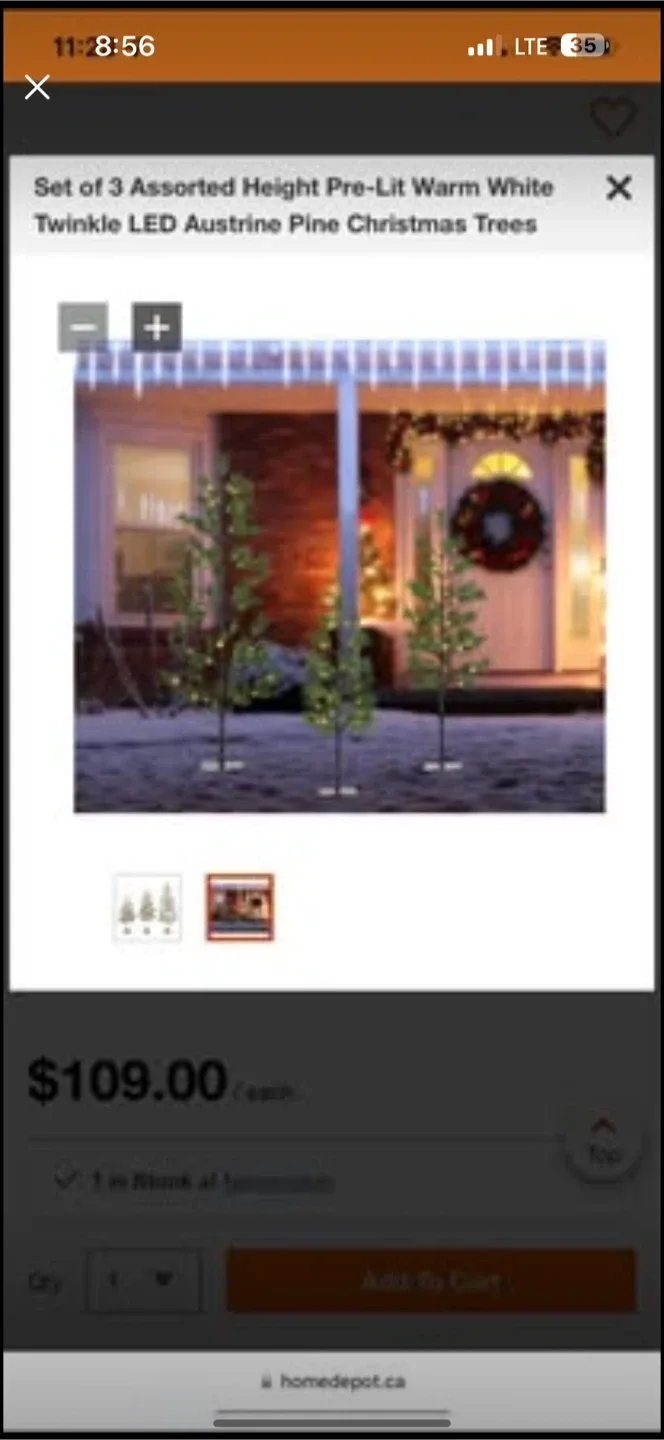 Home Accents 3-Piece Pre-Lit Austrian Pine Trees