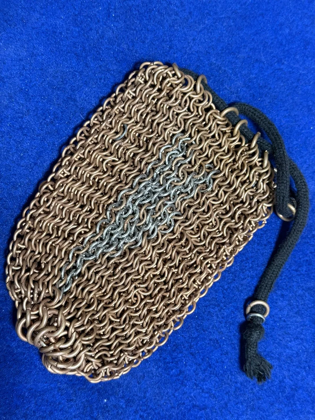 Handmade copper Chainmail Dice Bag