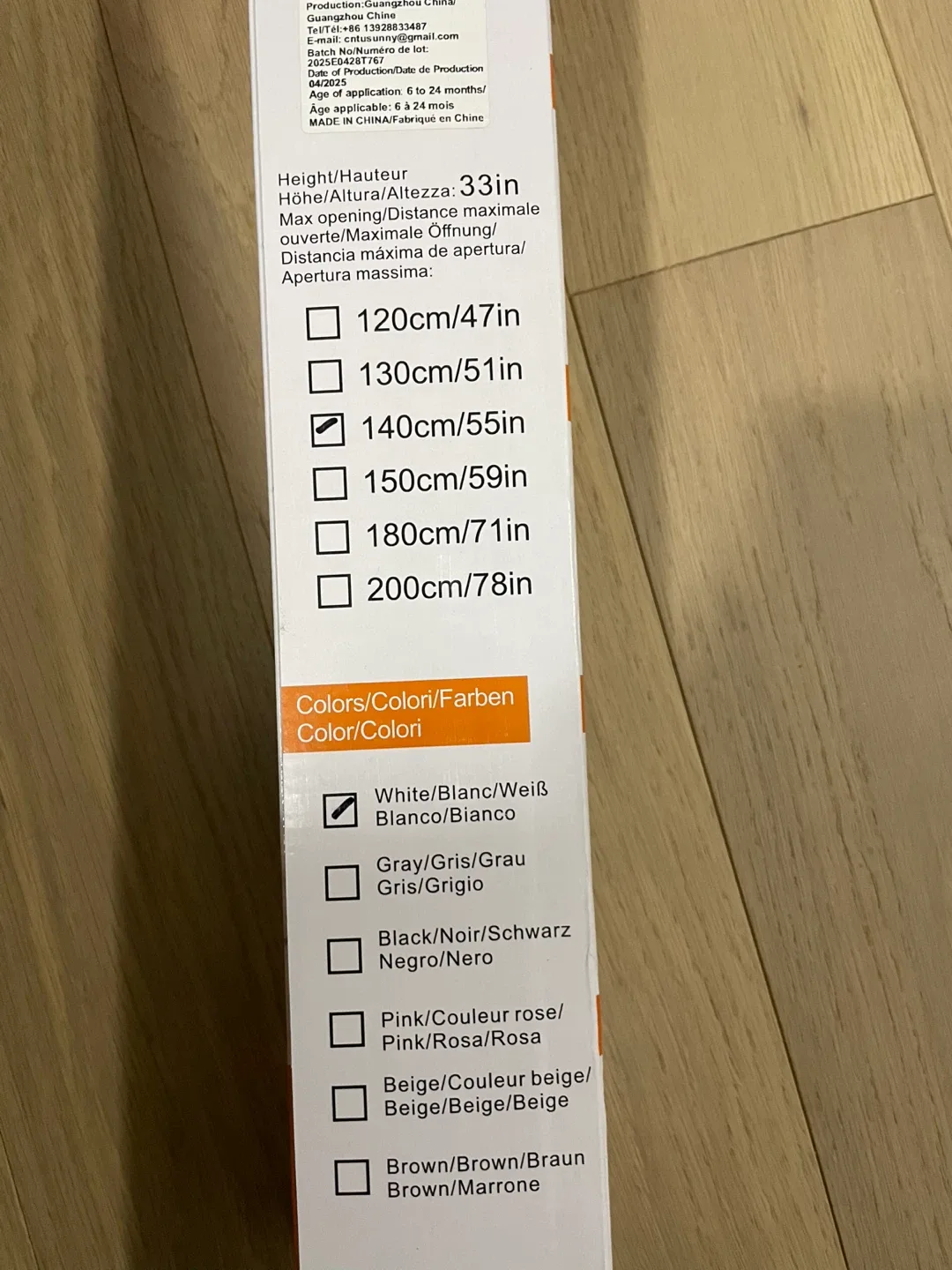 Retractable Safety Gate - White, New in Box image indicator(4)