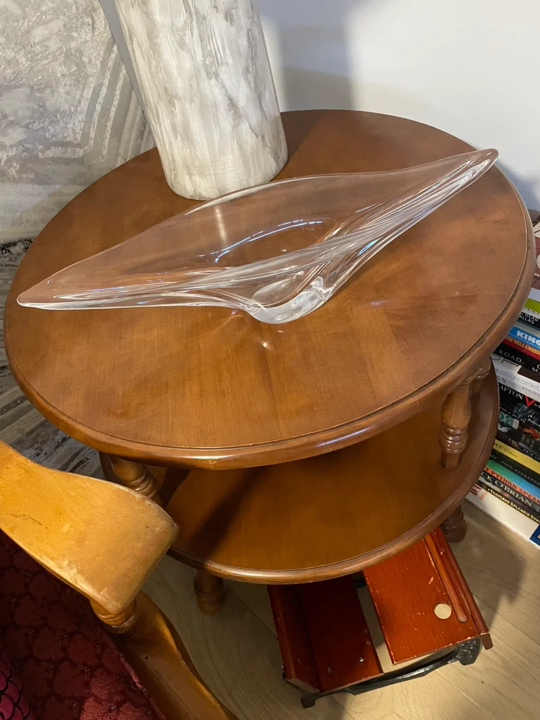 Stylish Clear Glass Decorative Bowl image indicator(2)