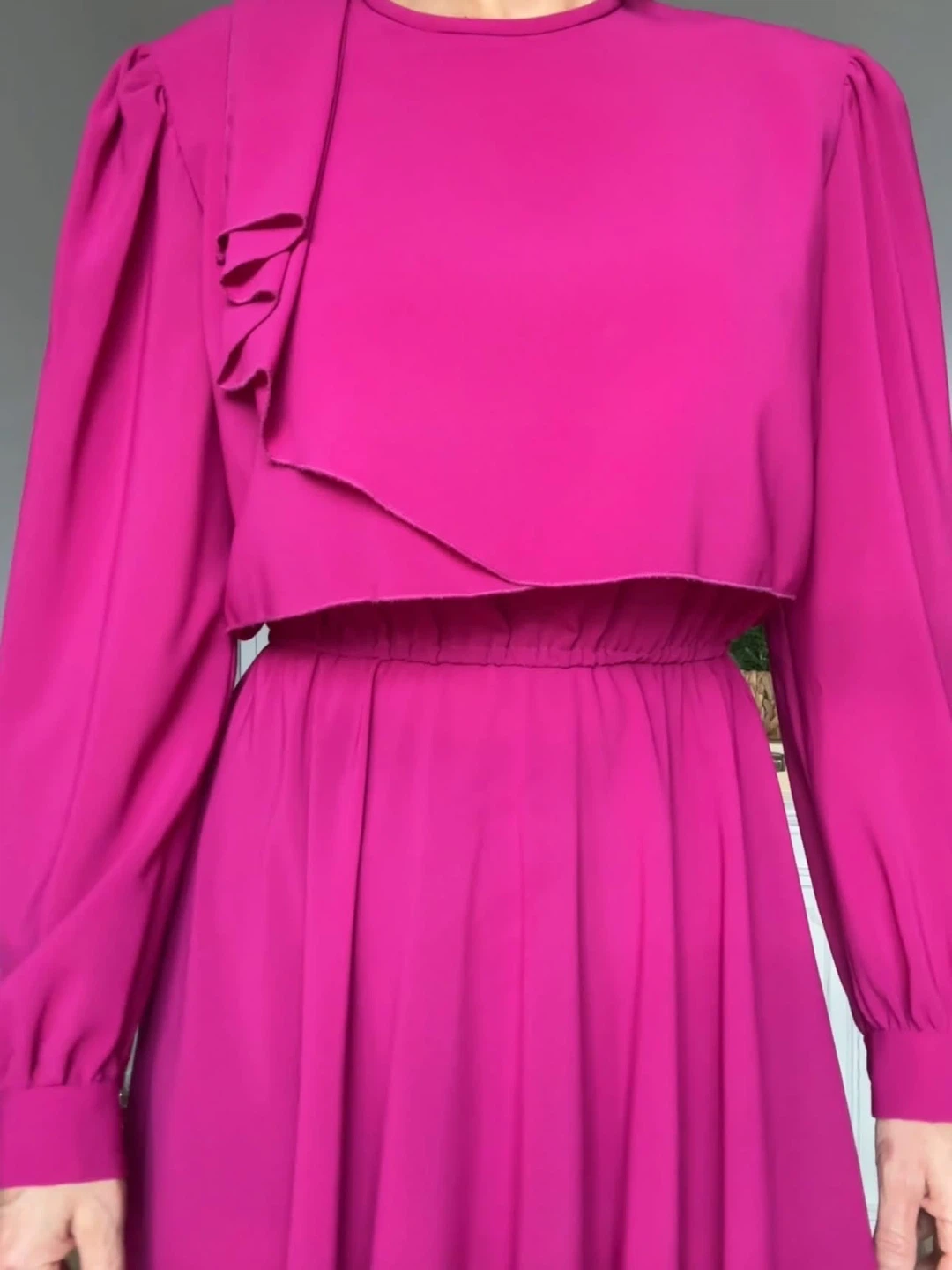 Vintage 70’s Raspberry Red Chiffon Midi Dress - photo 4