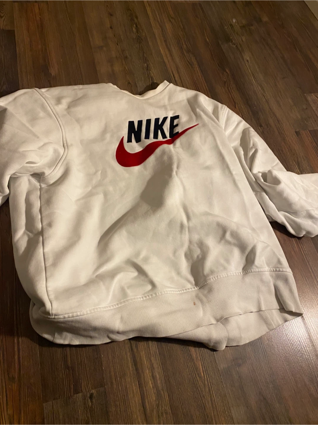 Nike White Sweatshirt & Brown Puffer Jacket