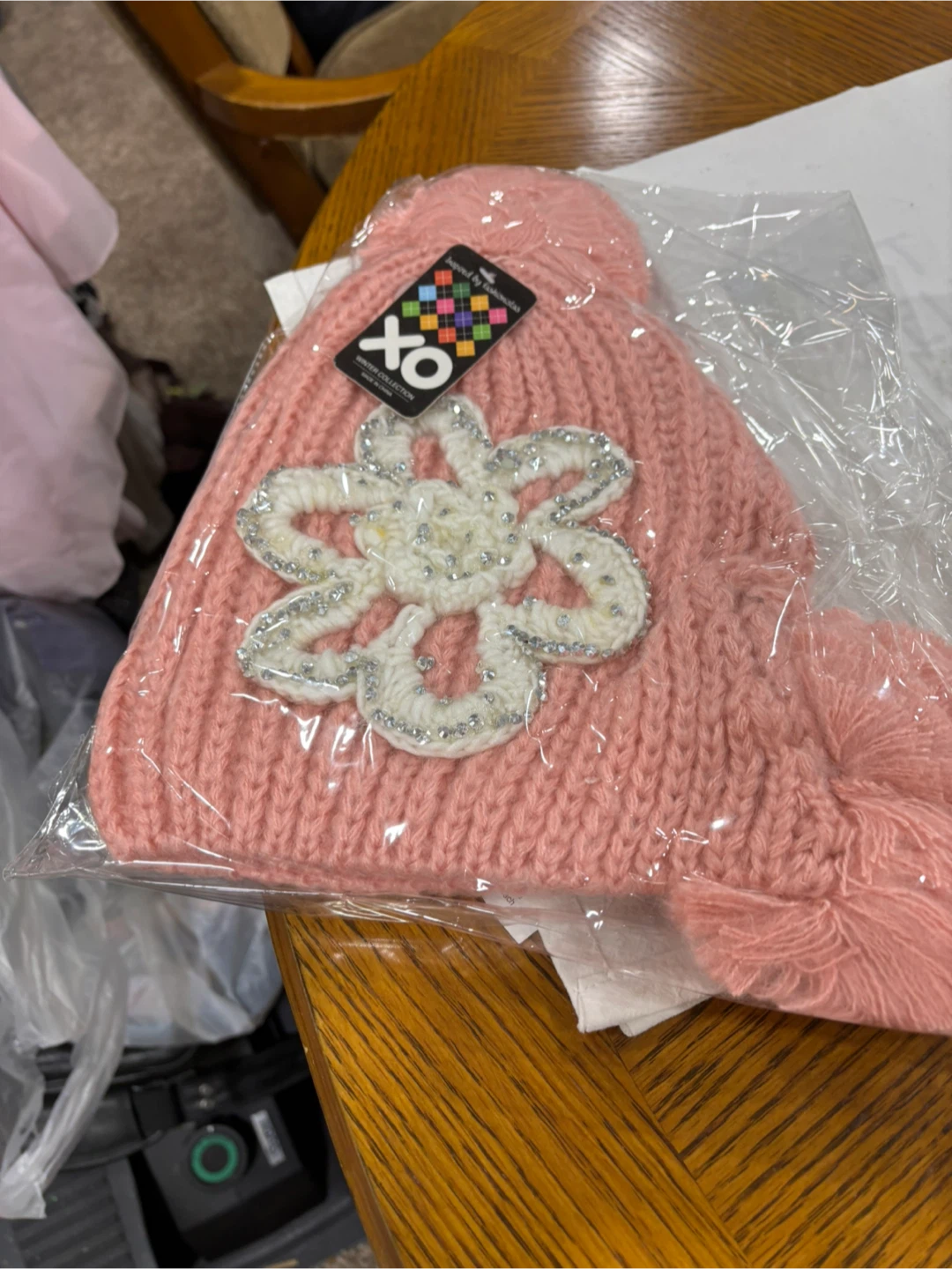 XO Pink Knit Beanie Hat - New - photo 2