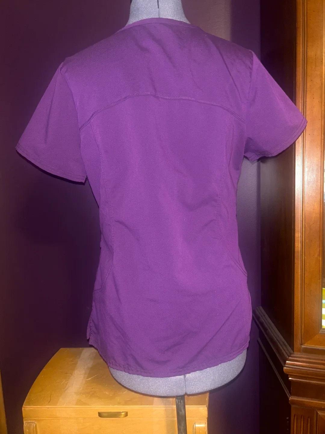 🥕Small Top/Medium Pants ScrubStar Purple Scrub Set image indicator(2)