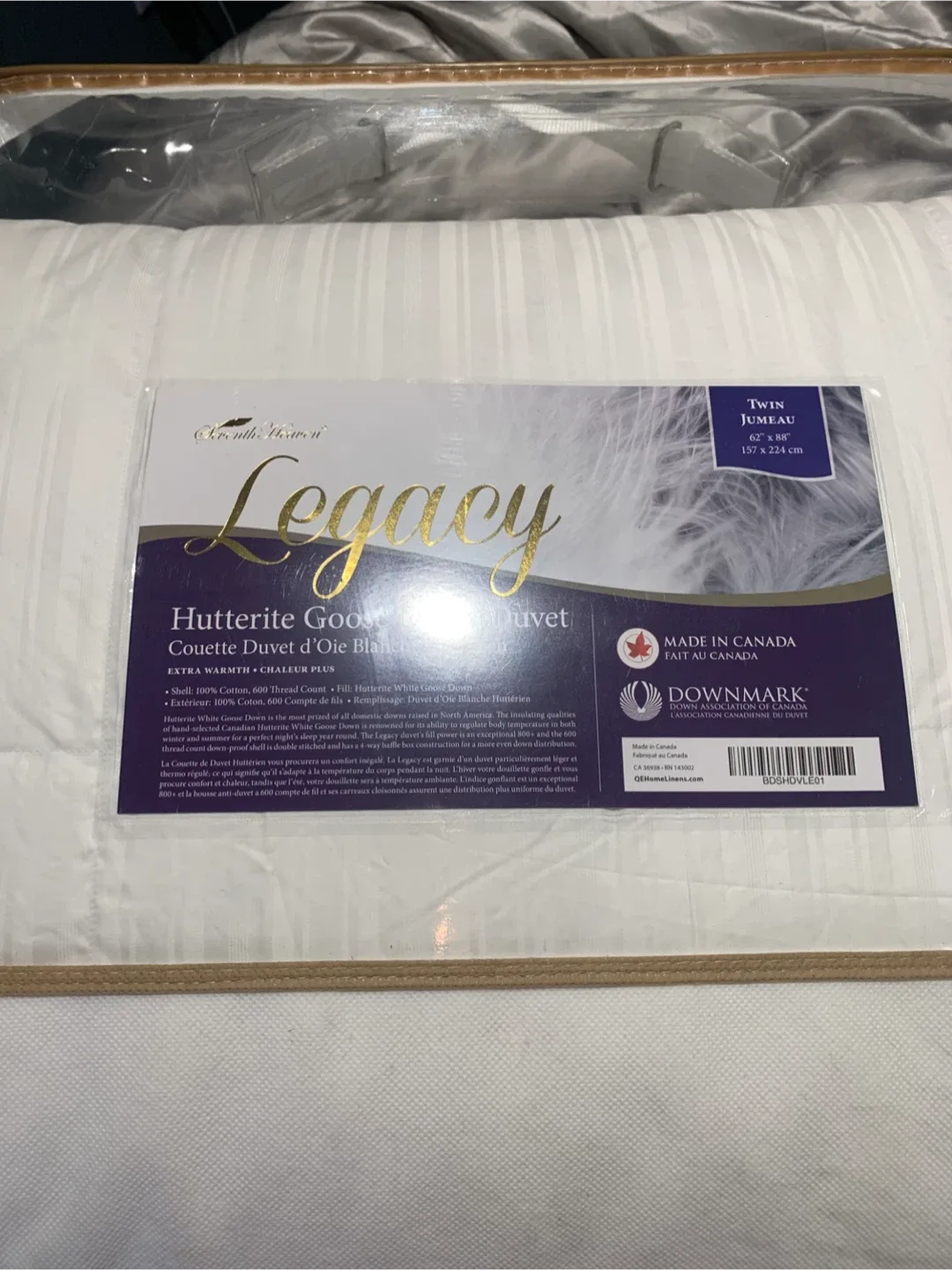 Legacy Hutterite Goose Down Duvet - Twin