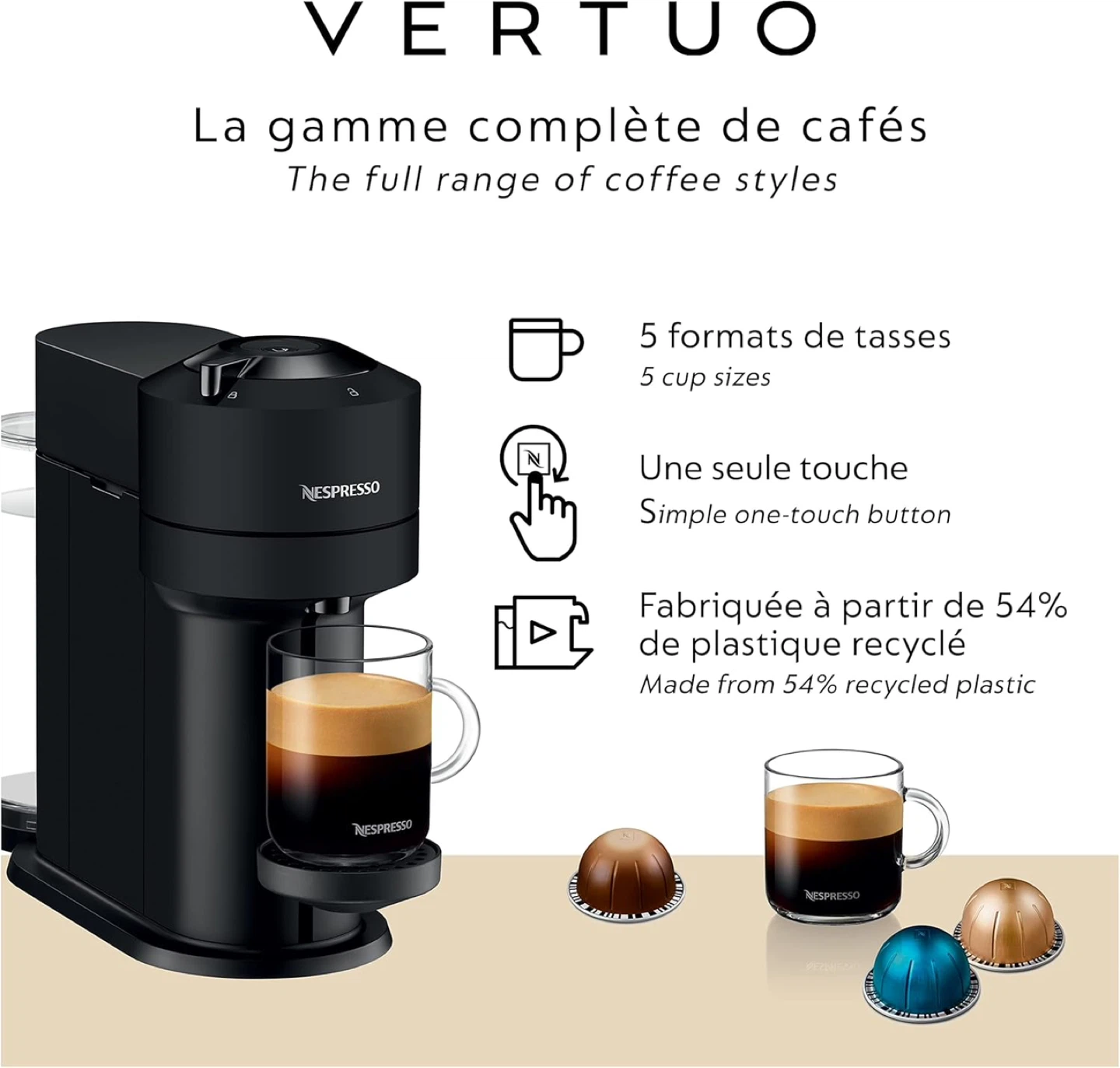 Nespresso Vertuo Next Coffee Machine - Black (used) - photo 5