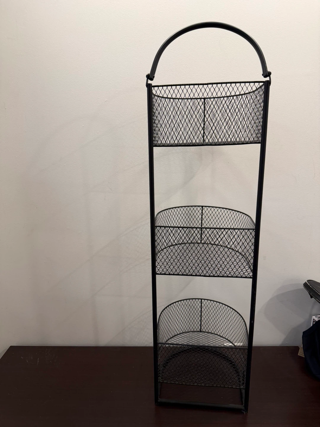 Black Metal 3-Tier Basket Stand - photo 4