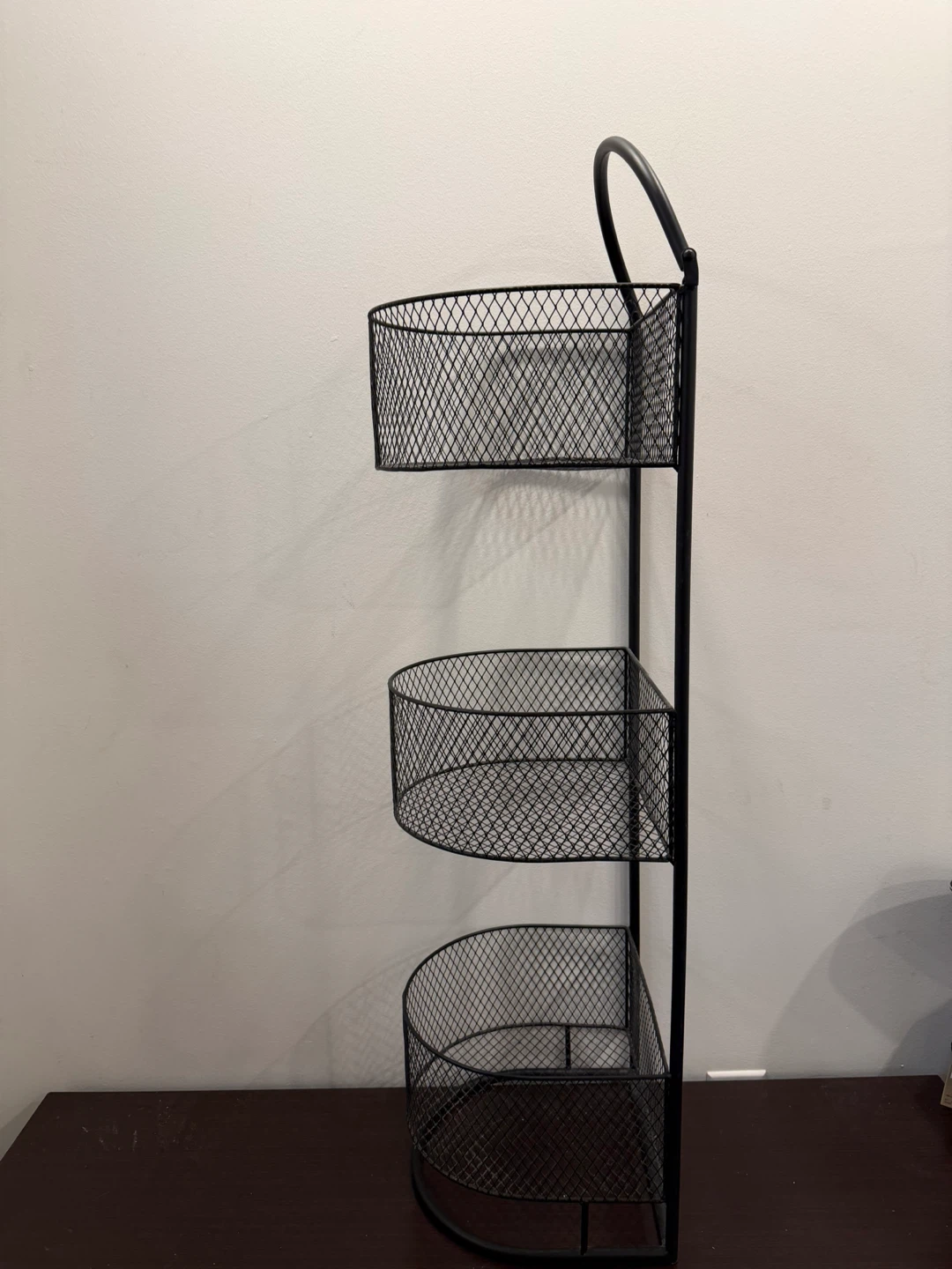 Black Metal 3-Tier Basket Stand - photo 3