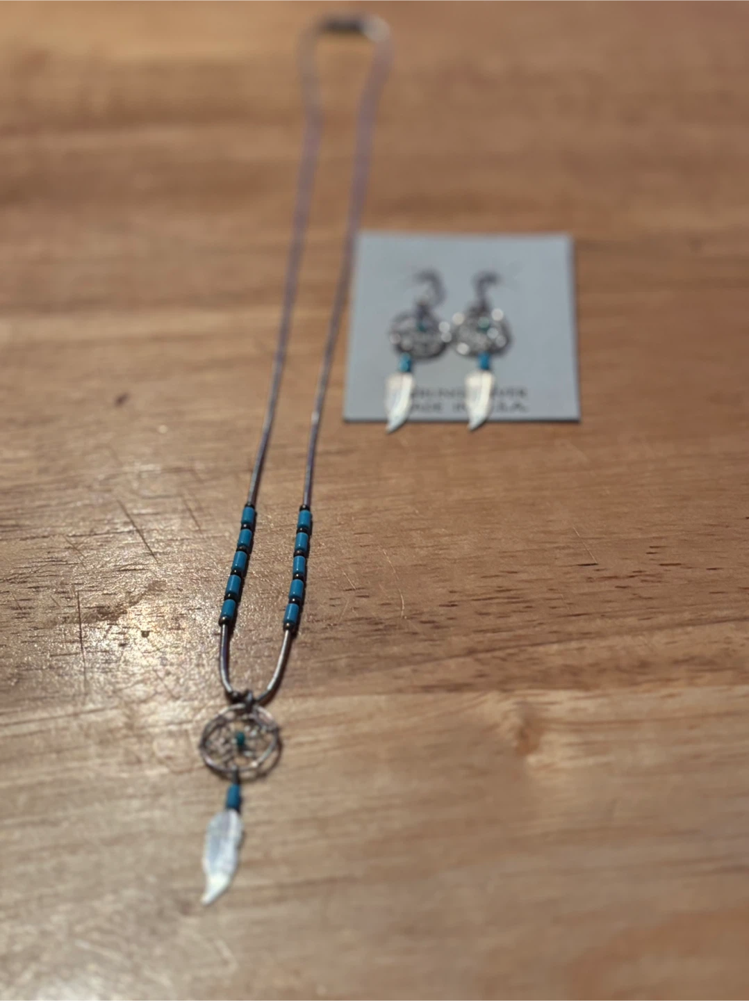 Dreamcatcher Necklace & Earrings Set - photo 4