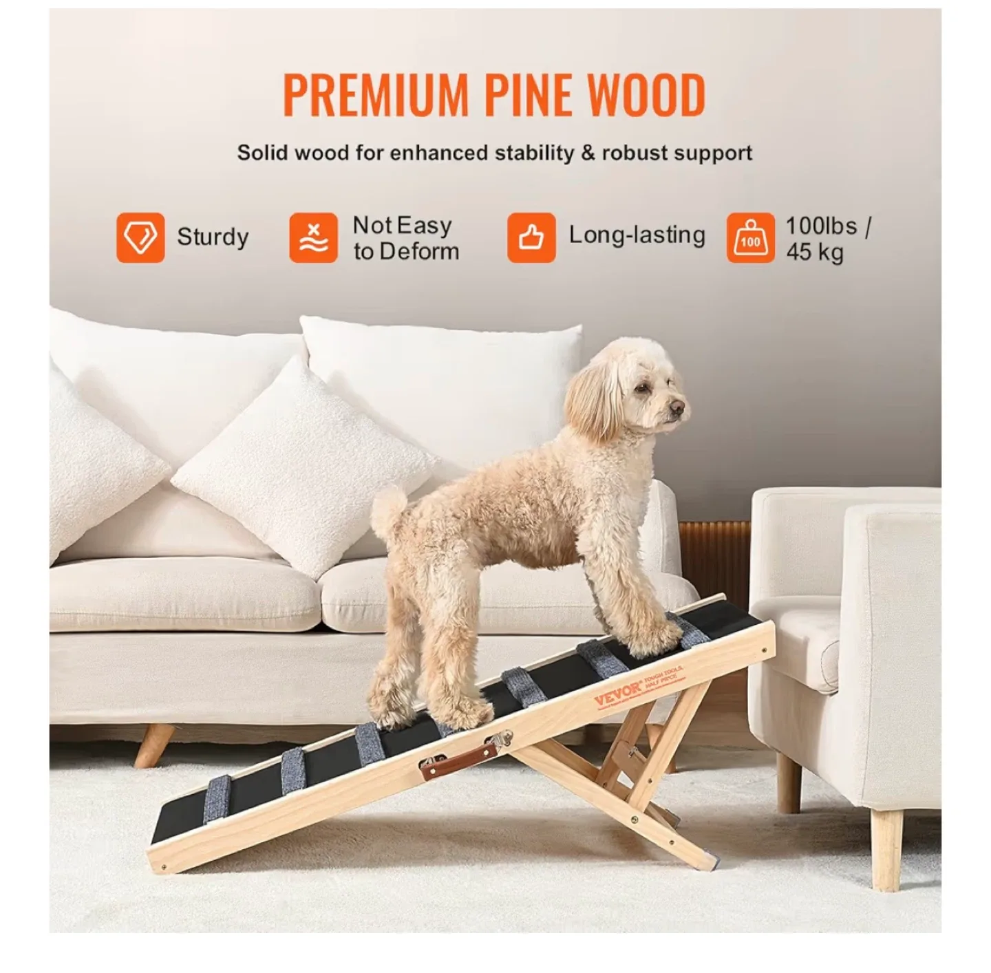Vevor Dog Ramp - Pine Wood image indicator(4)