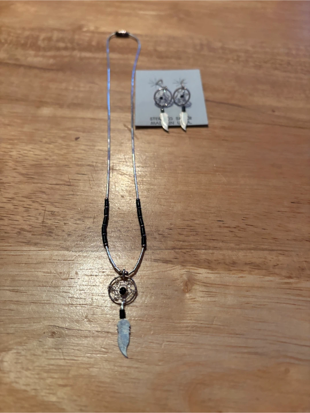 Sterling Silver Dream Catcher Necklace & Earrings Set