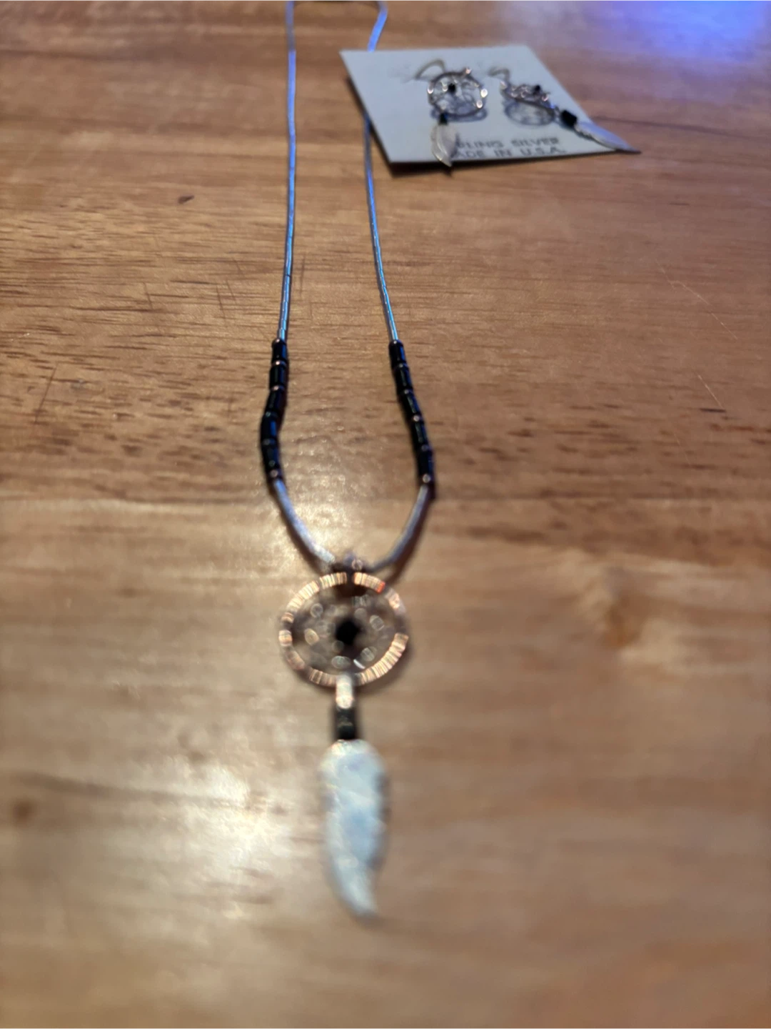 Sterling Silver Dream Catcher Necklace & Earrings Set - photo 2
