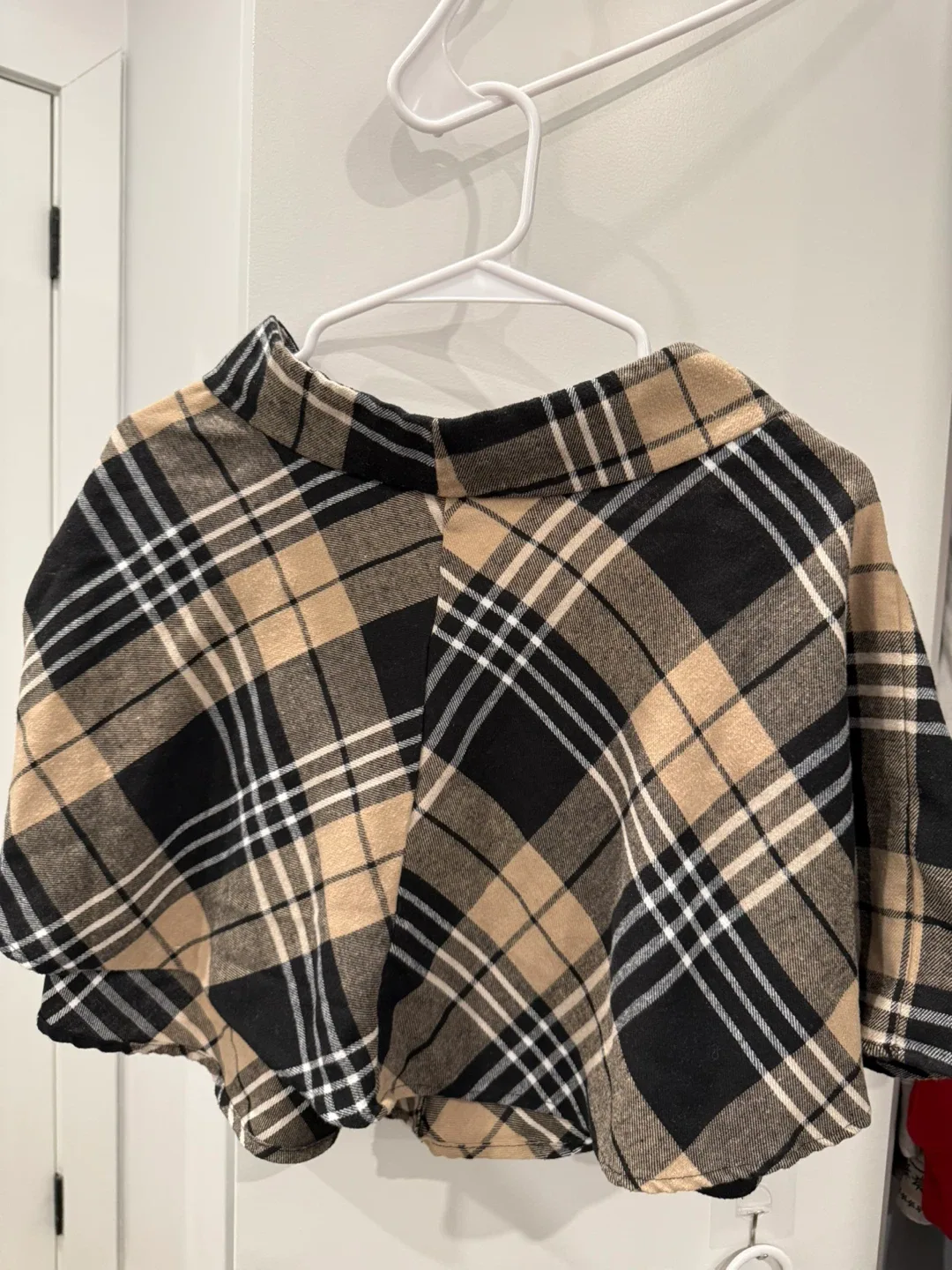 Plaid Flannel Shirt - Black, Tan, White