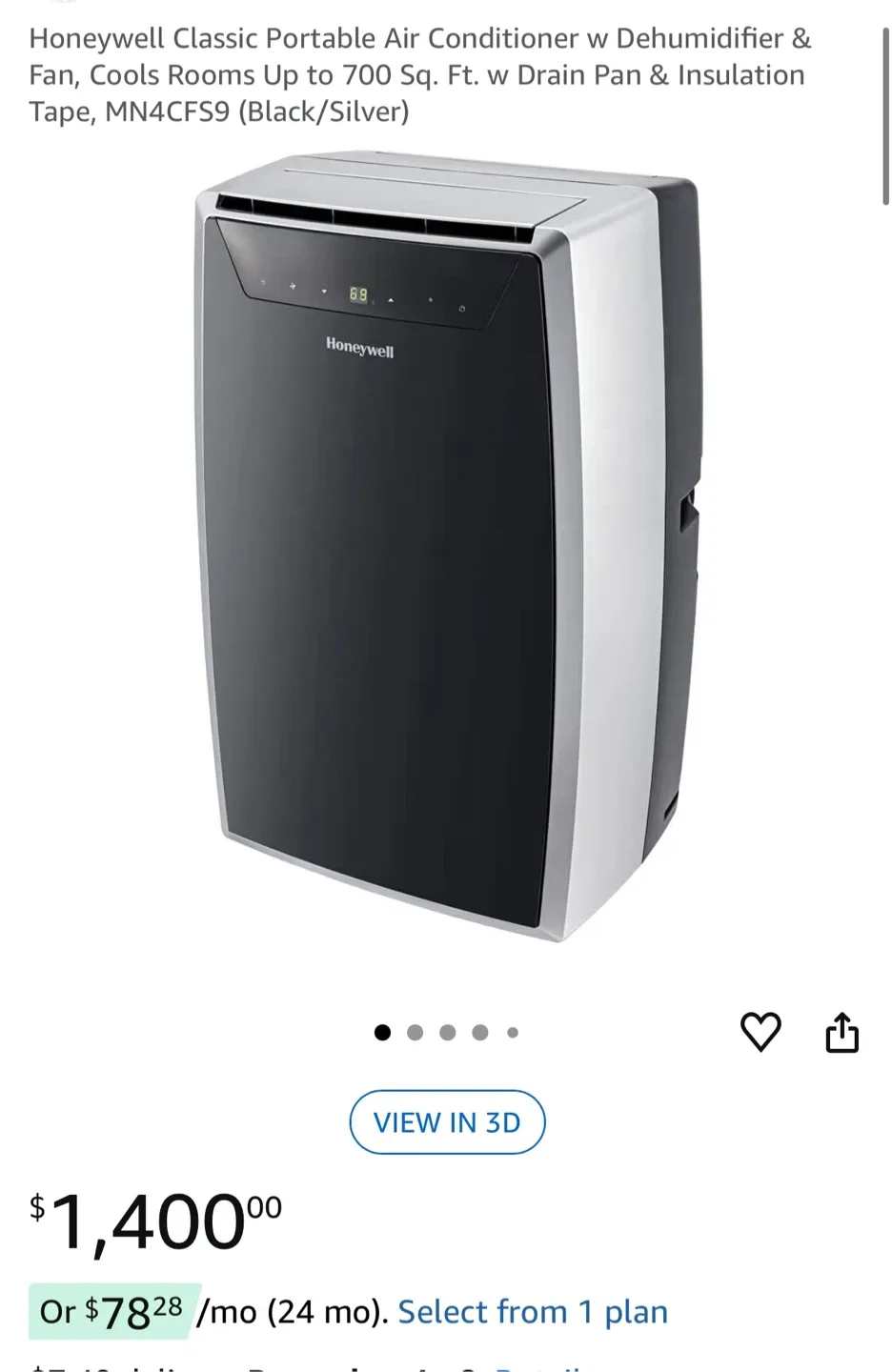 Honeywell MN4CFS9 Portable Air Conditioner