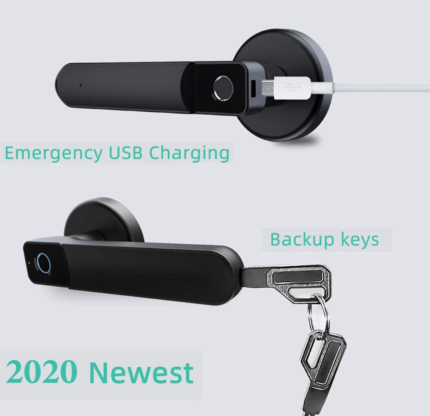 Smart Fingerprint Door Lock - Black - photo 2