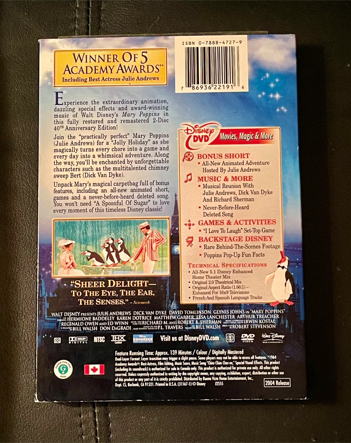 Mary Poppins 40th Anniversary Edition 2-Disc DVD Set image indicator(2)