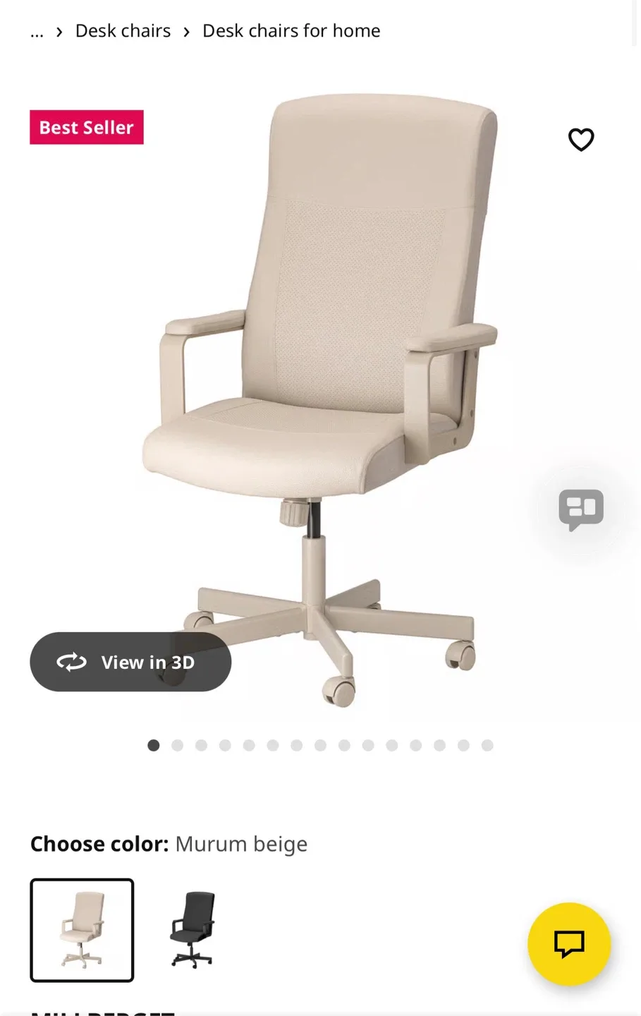 IKEA MILLBERGET Desk Chair - Murum Beige