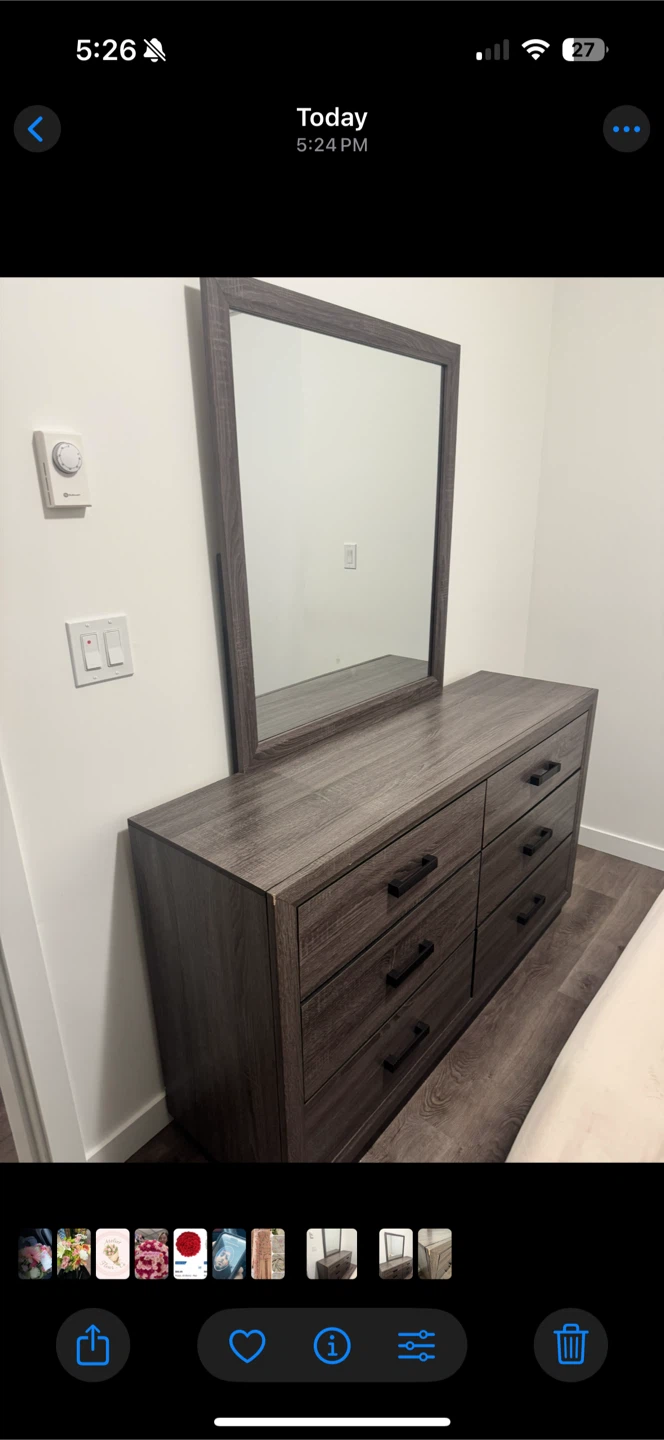 Wood Dresser with Mirror - Like New