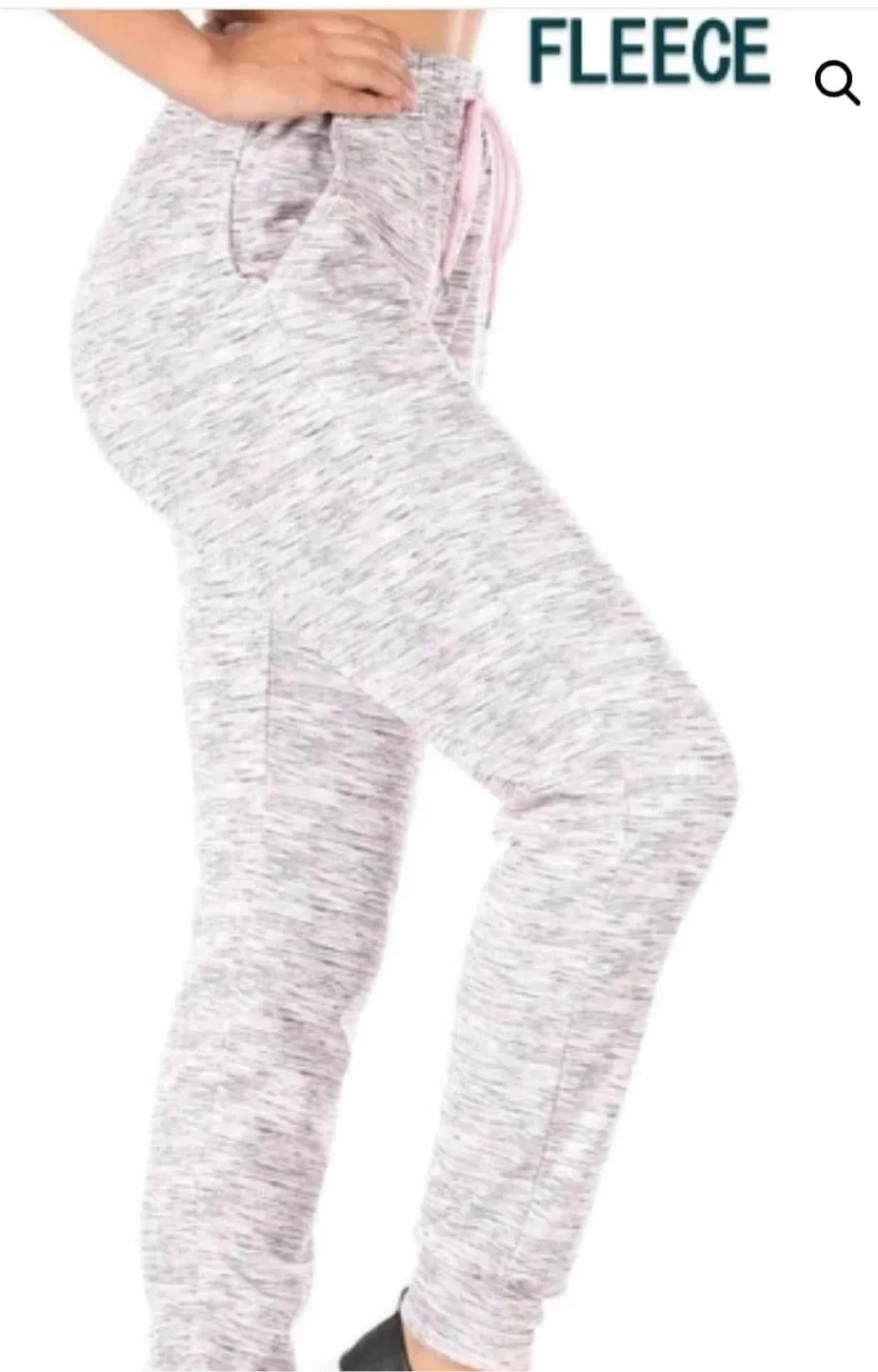 Fleece Joggers - Grey, White, pink
