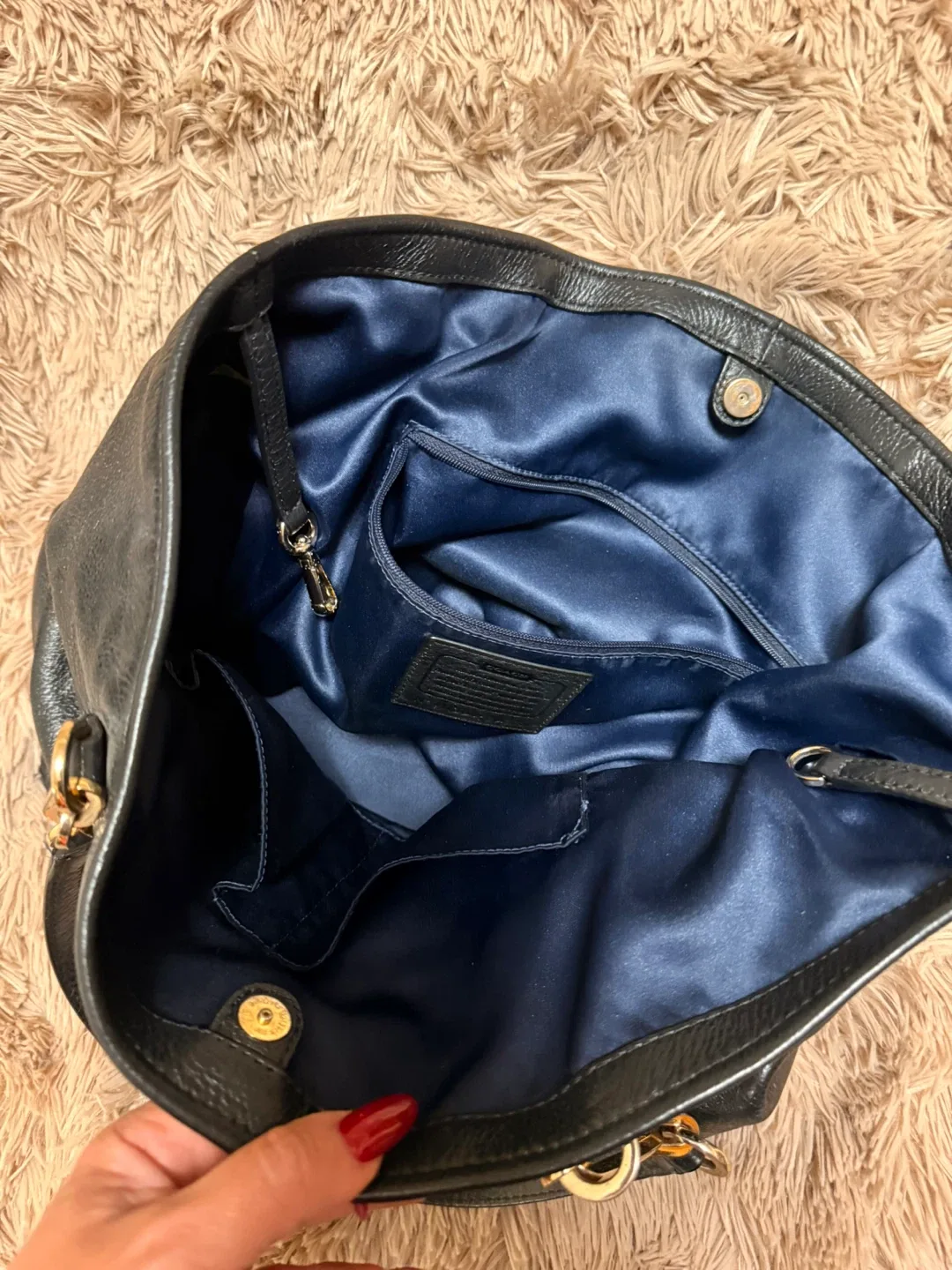 Coach Black Leather Tote Bag image indicator(5)