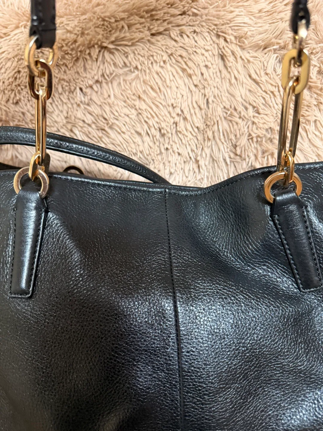 Coach Black Leather Tote Bag image indicator(3)