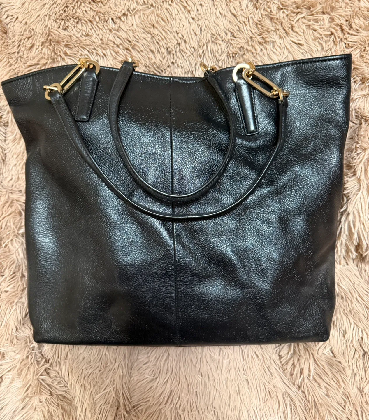 Coach Black Leather Tote Bag image indicator(2)