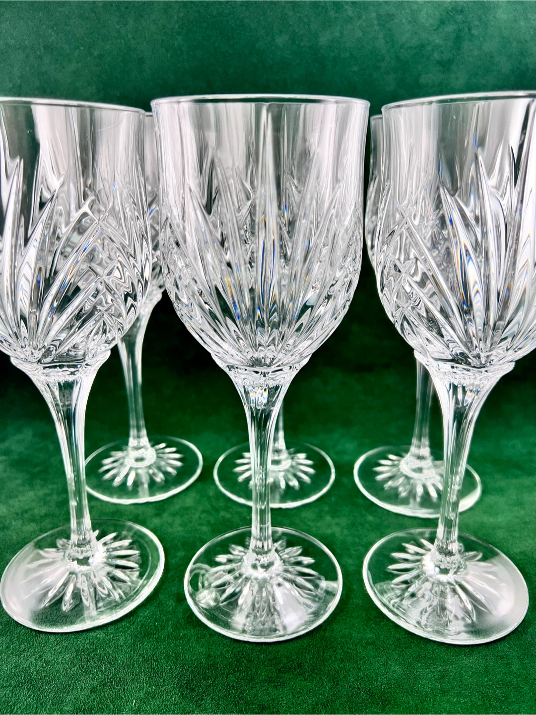 Set 6 fine crystal large water goblets - photo 3