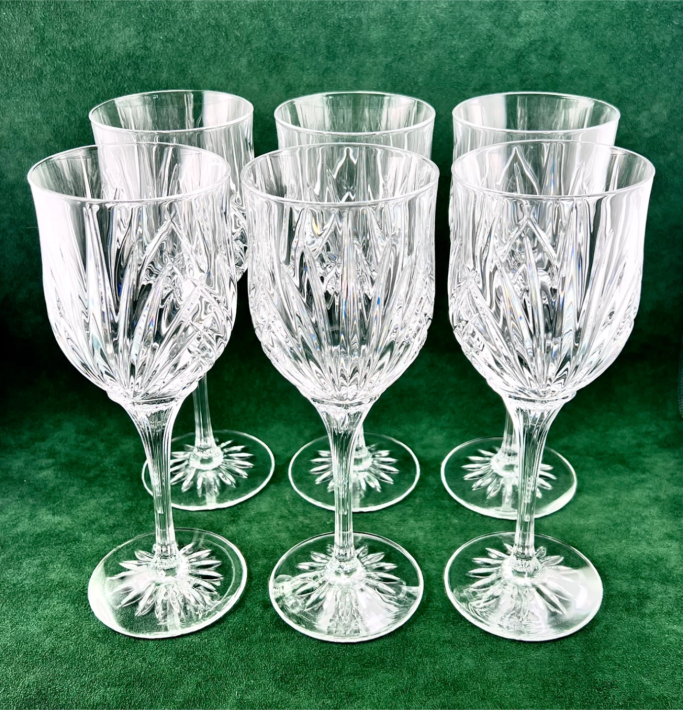 Set 6 fine crystal large water goblets - photo 2