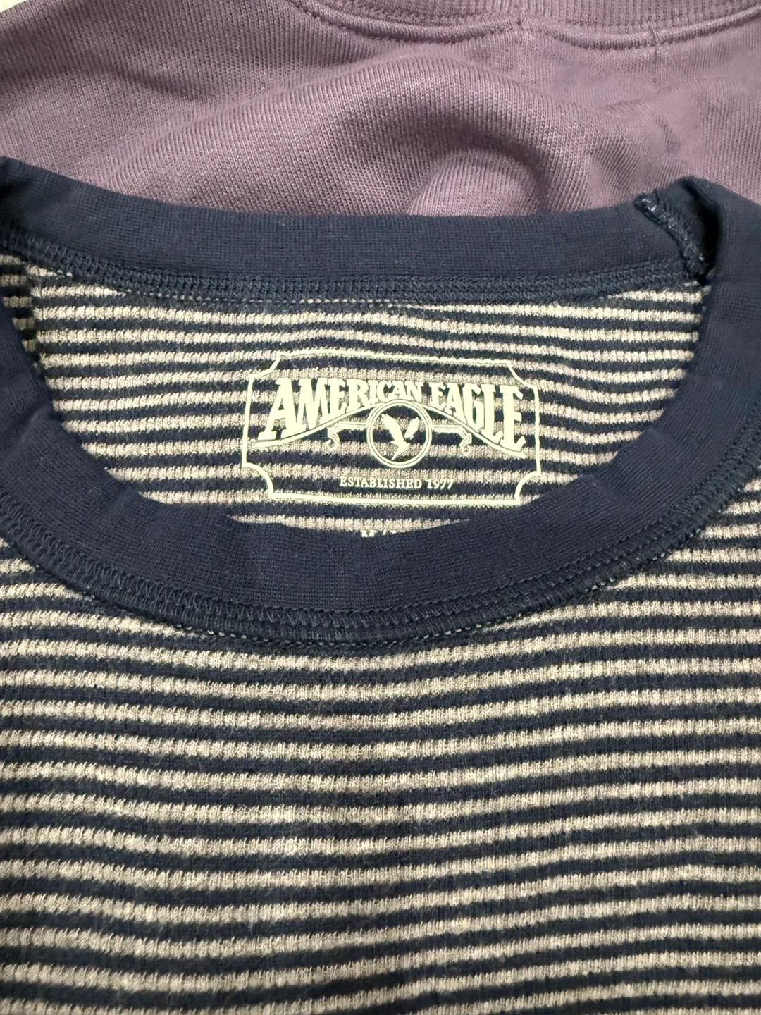 American Eagle Striped Long Sleeve Shirt