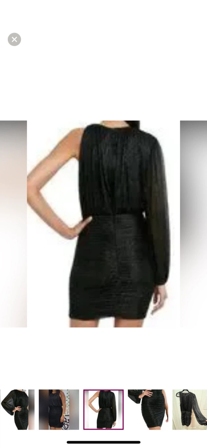 BCBGMAXAZRIA One-Shoulder Ruched Black Dress - photo 2
