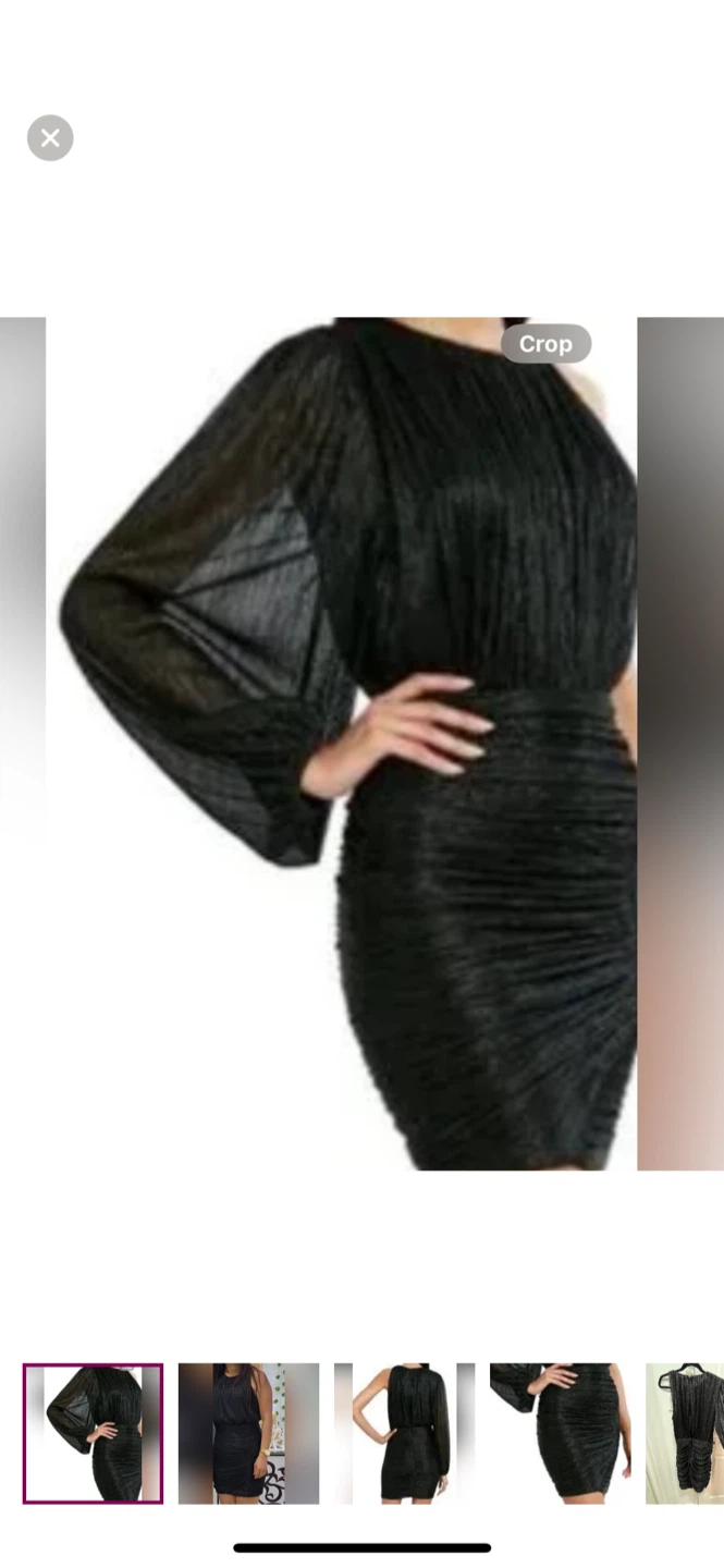 BCBGMAXAZRIA One-Shoulder Ruched Black Dress