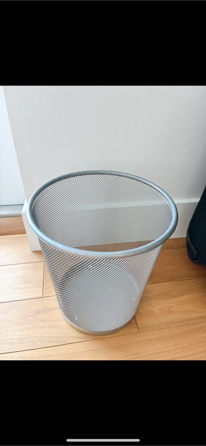 Silver Mesh Waste Paper Bin