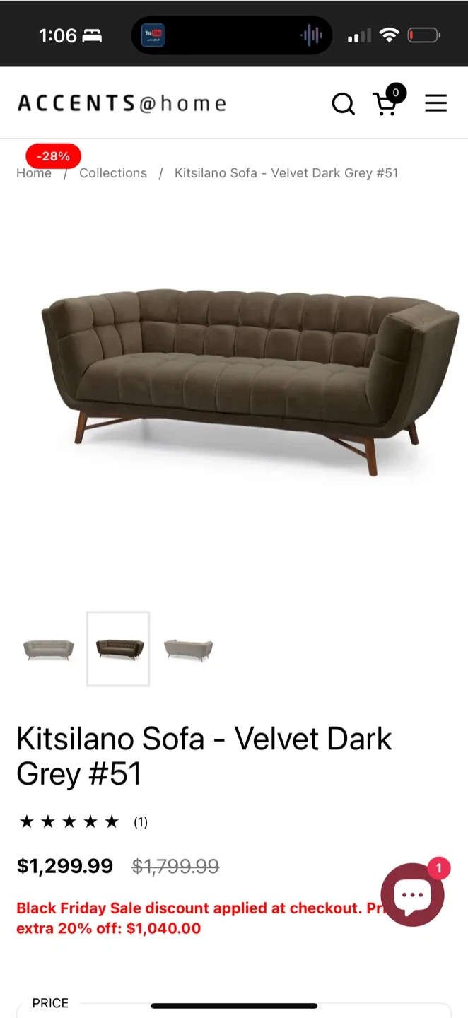 Kitsilano Sofa - Velvet Dark Grey #51 image indicator(3)