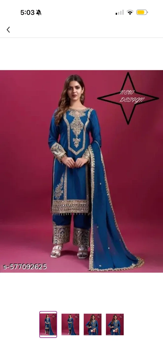 Teal Salwar Kameez Suit image indicator(4)