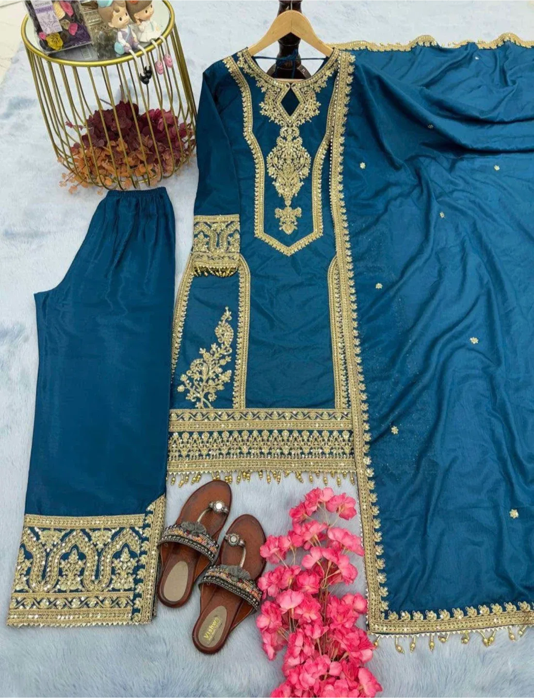 Teal Salwar Kameez Suit
