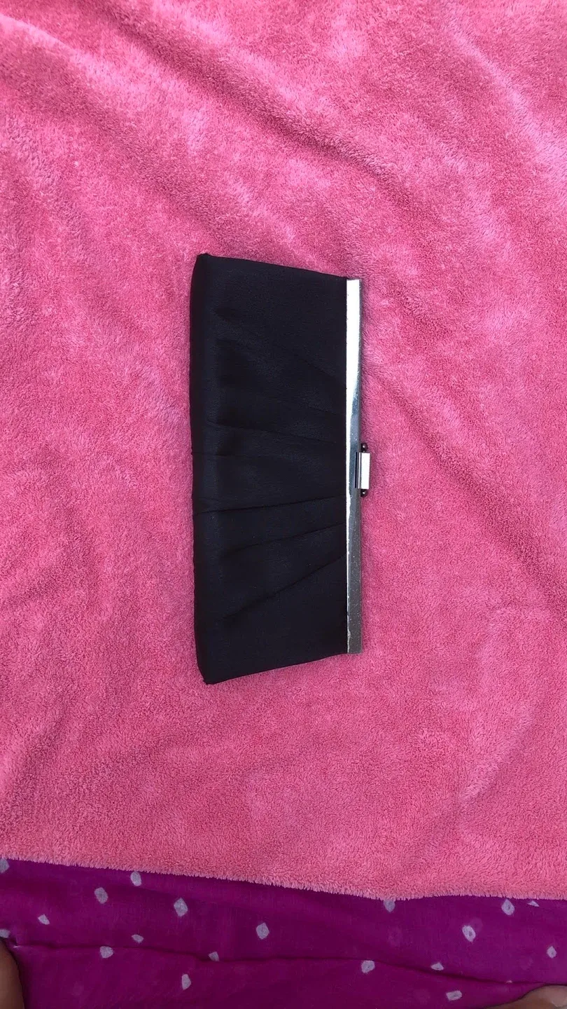 Black Evening Clutch with Chain