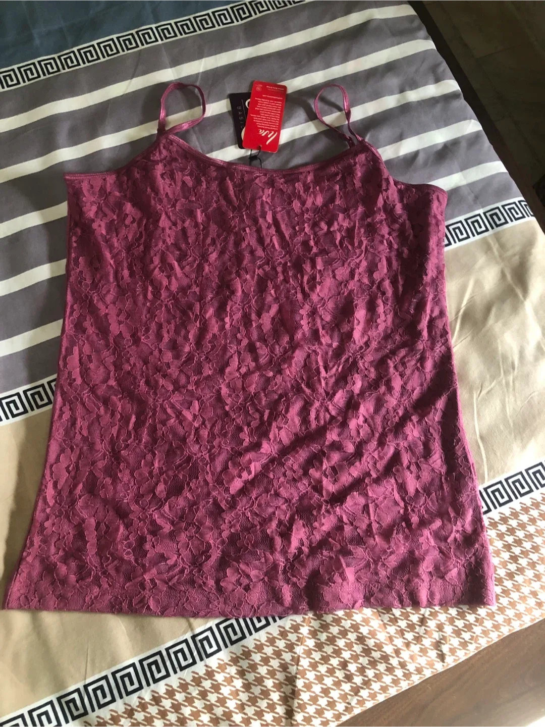 Ira Basics Burgundy Lace Cami Top